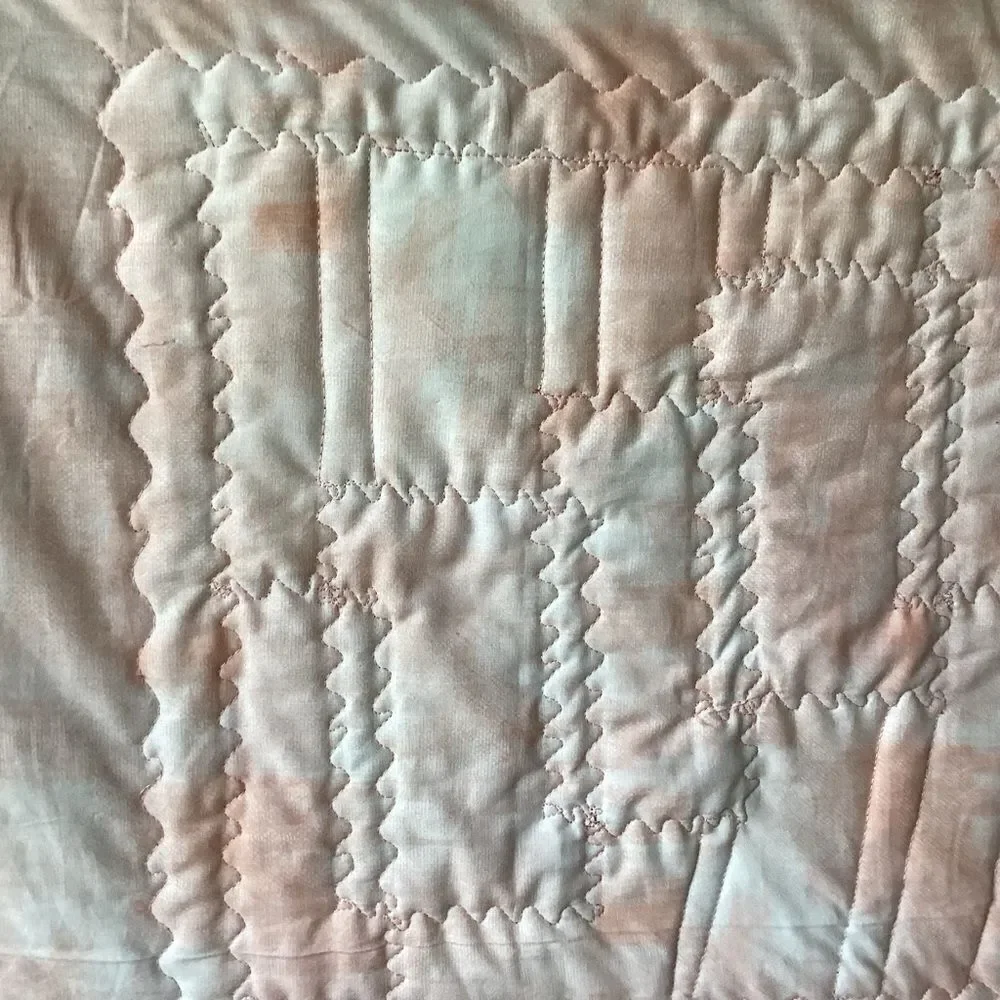 NWT. Hand Crafted Quilt in Pumpkin, Apricot, Browns and Golds